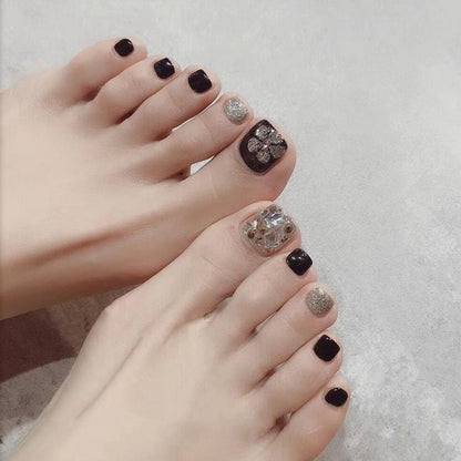 Whitening Removable Nail Patch With Diamonds