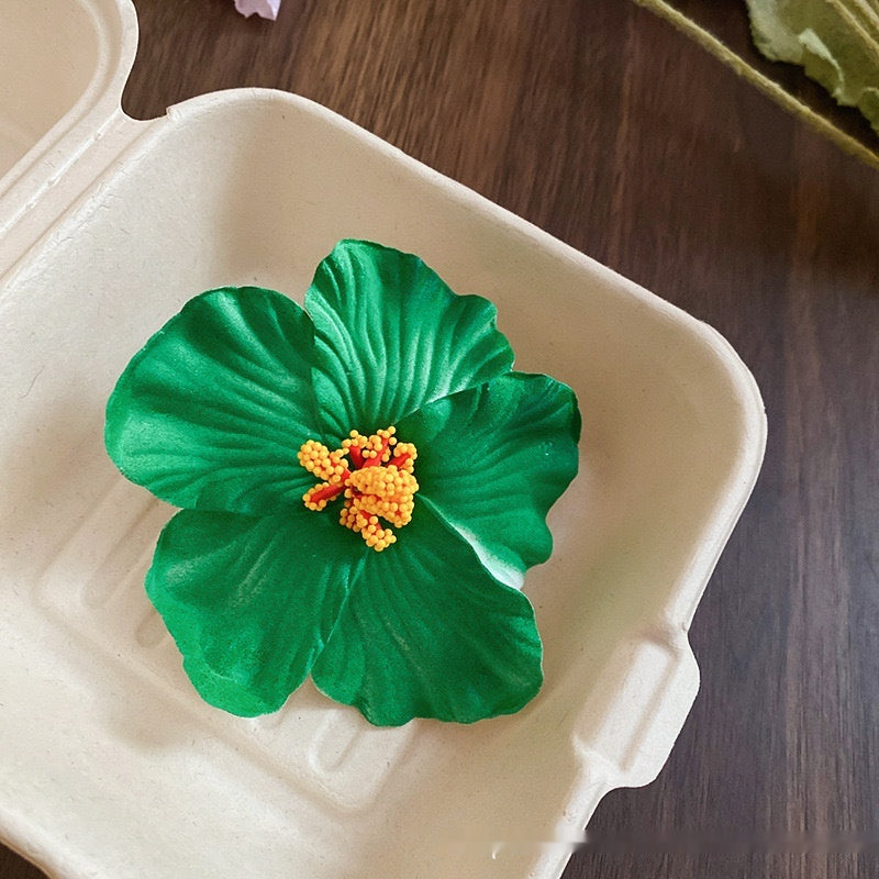 Simulation Hibiscus Hair Clip Women Atmosphere Seaside Photography Headwear Flower Side Clip