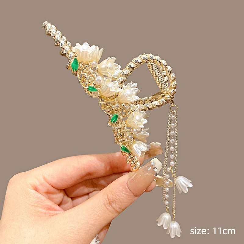 Women's Fashion Large Butterfly Tassel Barrettes