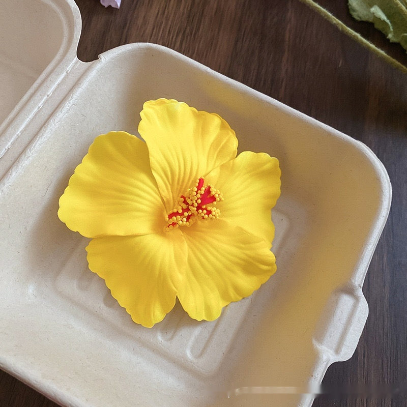 Simulation Hibiscus Hair Clip Women Atmosphere Seaside Photography Headwear Flower Side Clip