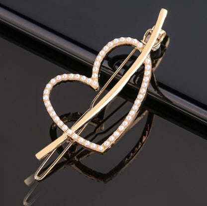 Women's Geometric Frog Buckle Clip Crown Bangs