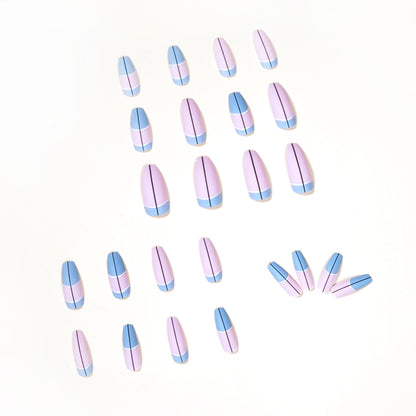 Nail Enhancement Blue French Patch