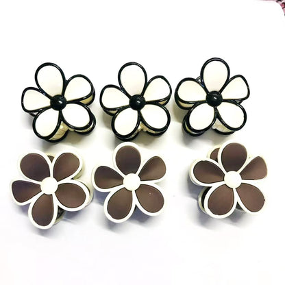 Medium-sized Bicolor Flower Hair Clip With A Baked Finish