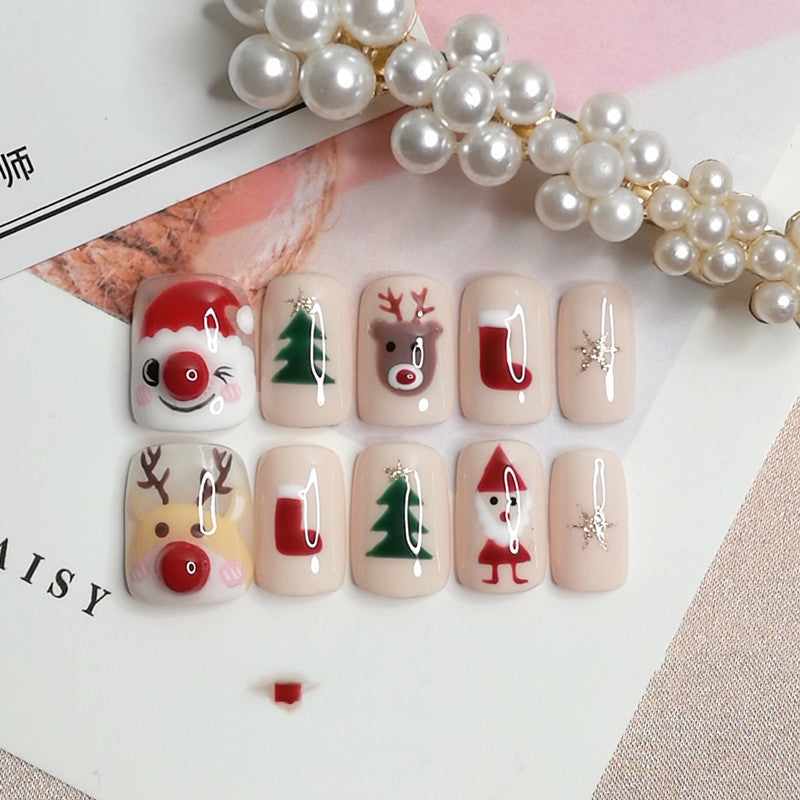 Christmas Press-On Nails - Festive Holiday Nail Art Set