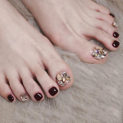 Whitening Removable Nail Patch With Diamonds