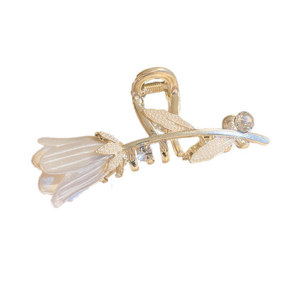 Diamond Pearl Gingko Leaf Butterfly Tulip Hairpin