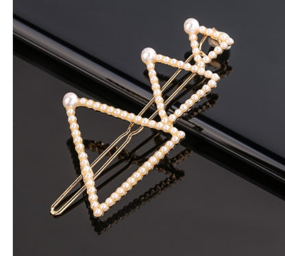 Women's Geometric Frog Buckle Clip Crown Bangs