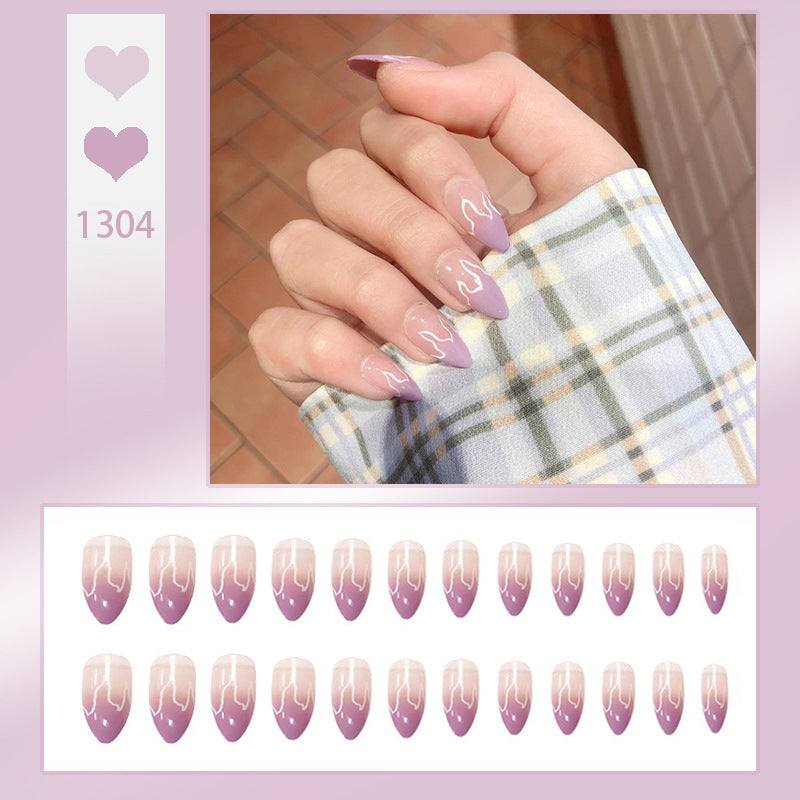 Pointed Purple Flame Nail Patch