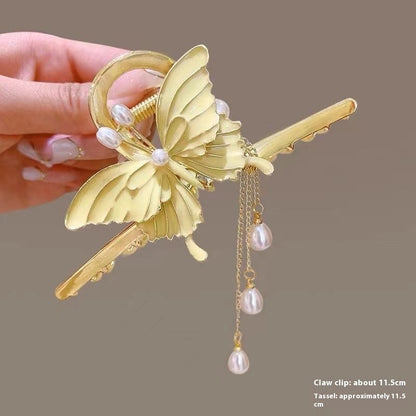 Women's Fashion Large Butterfly Tassel Barrettes