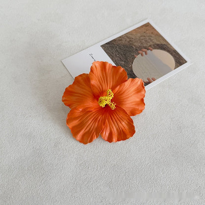Simulation Hibiscus Hair Clip Women Atmosphere Seaside Photography Headwear Flower Side Clip