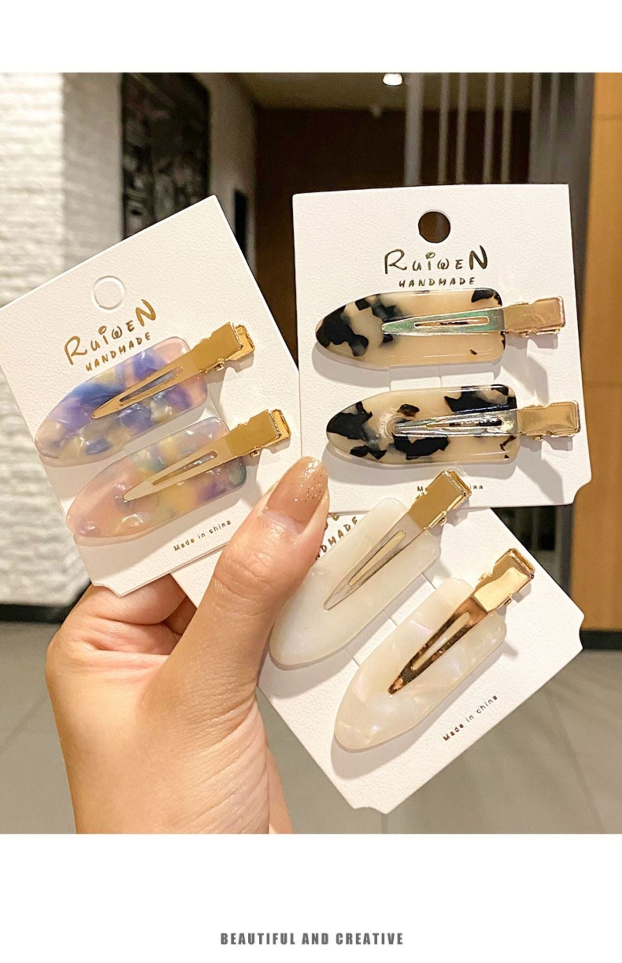 Women's Paper Bangs Broken Hair Acetate Seamless Barrettes