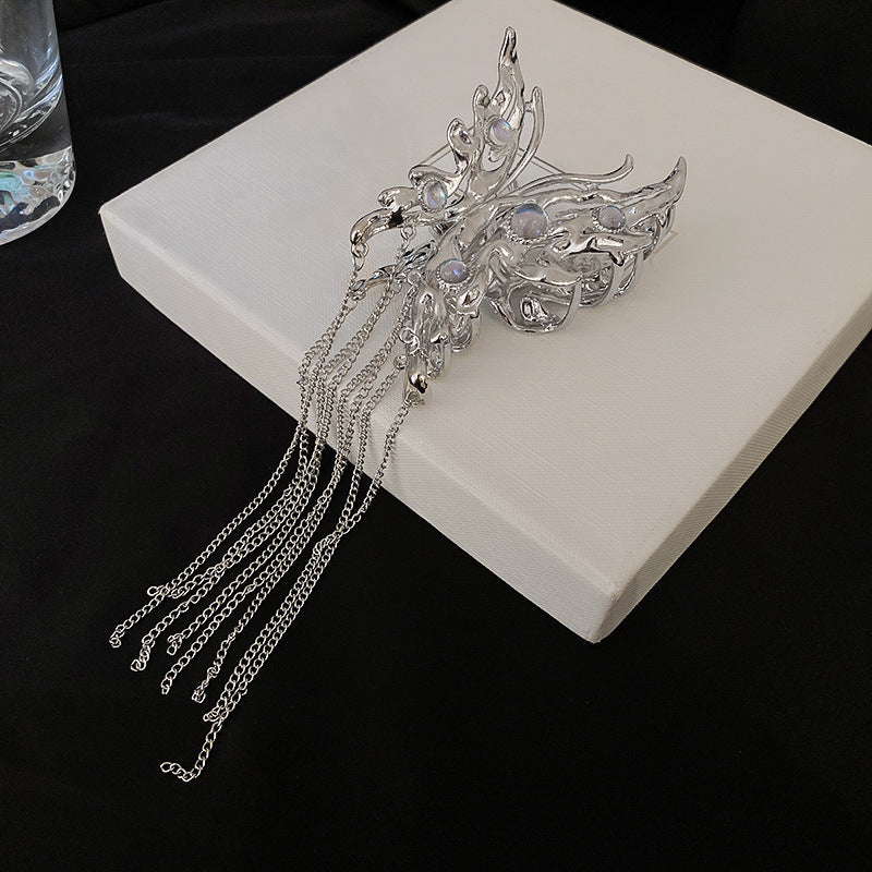 Butterfly Moonstone Tassel Personalized Hair Shark Clip