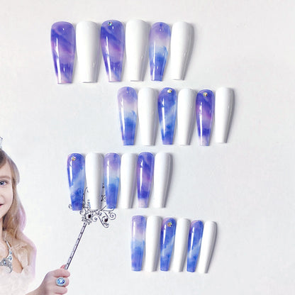 Women's Blue Gradient Nail Stickers