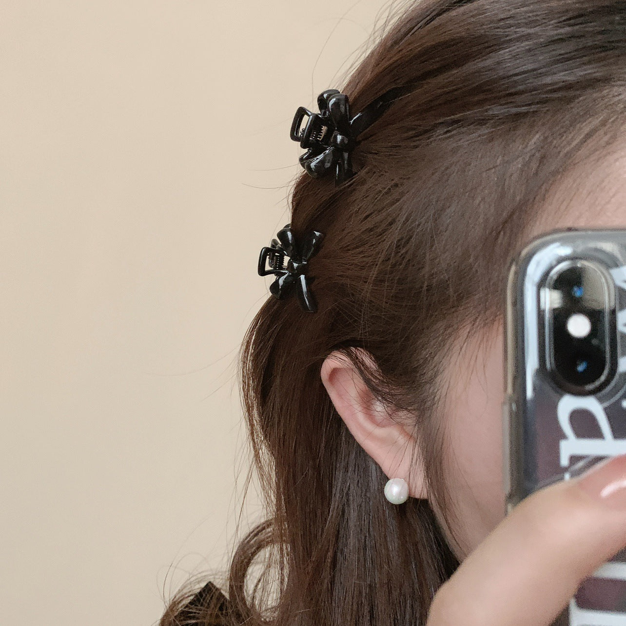 Bow Small Jaw Clip Bangs Broken Female