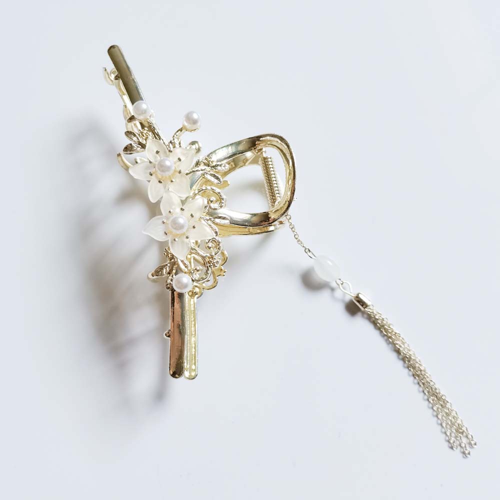 Women's Fashion Vintage Tassel Cherry Blossom Hair Clip