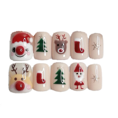 Christmas Press-On Nails - Festive Holiday Nail Art Set