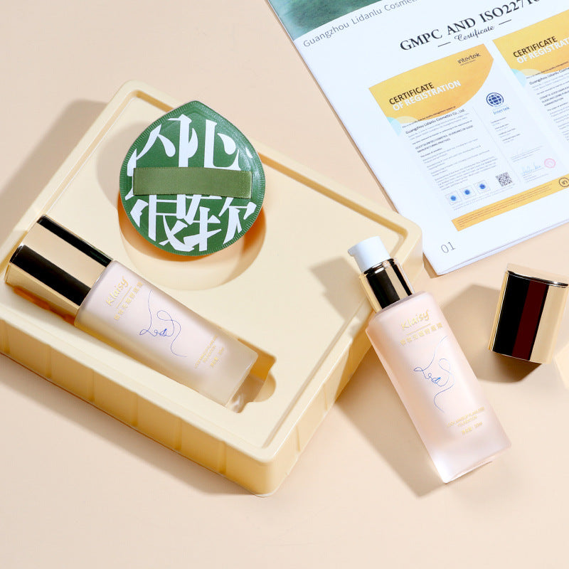 Klaisy Lock Makeup Flawless Liquid Foundation Sets Of Boxes Concealer Lasting