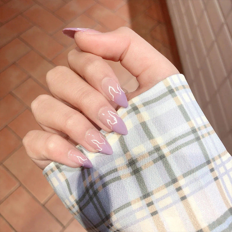 Pointed Purple Flame Nail Patch