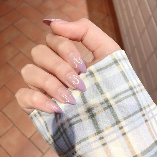 Pointed Purple Flame Nail Patch