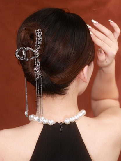 Alloy Hair Accessories Black Tassel Grip