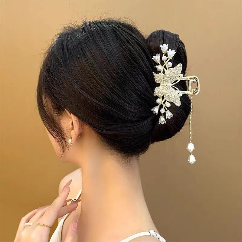 Women's Fashion Large Butterfly Tassel Barrettes