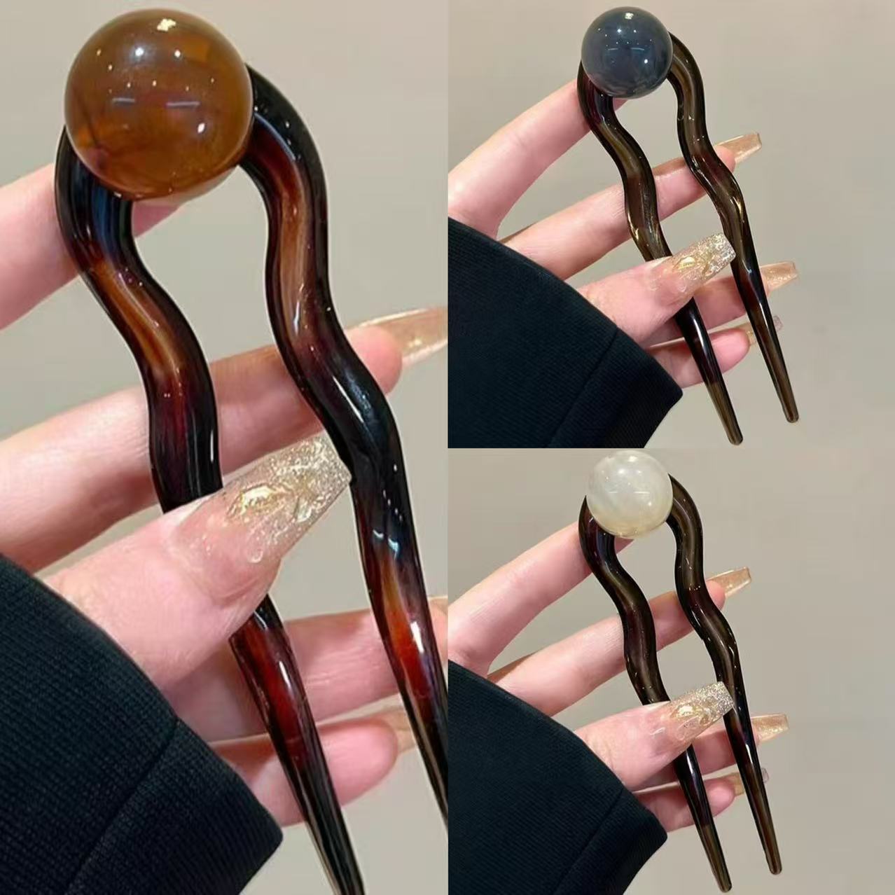 Ball Retro Simple U-shaped Hair Pin Headdress Barrettes