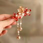 Retro Fashion Accessory With Bell And Tassel Hair Clip