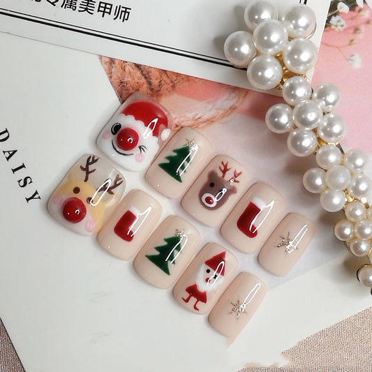 Christmas Press-On Nails - Festive Holiday Nail Art Set