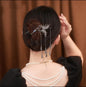 Copper Alloy Hair Ornament Zircon Butterfly Tassel Hairpin