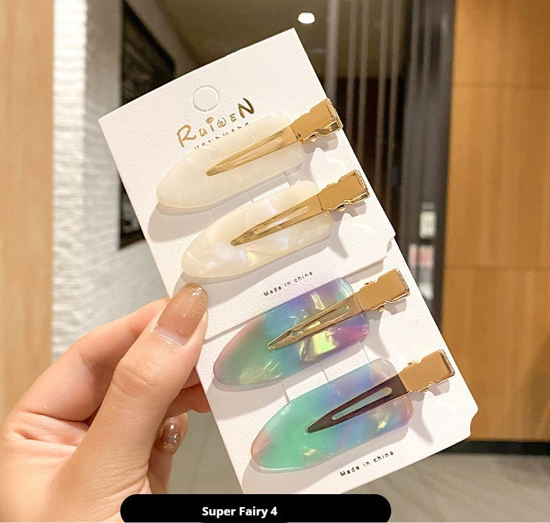 Women's Paper Bangs Broken Hair Acetate Seamless Barrettes