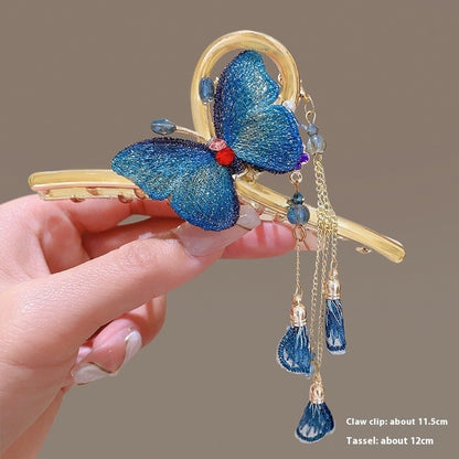 Women's Fashion Large Butterfly Tassel Barrettes