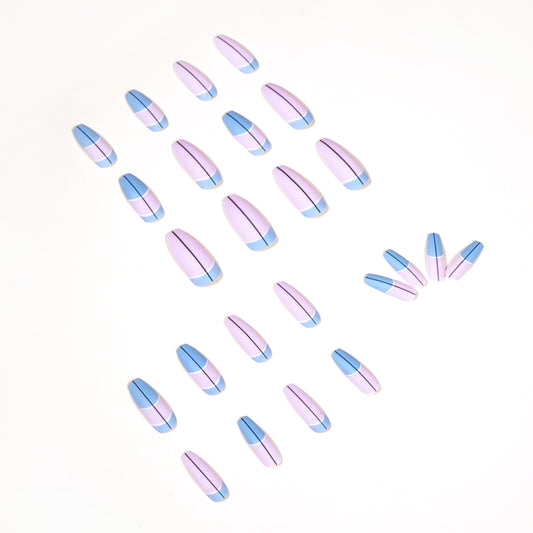 Nail Enhancement Blue French Patch