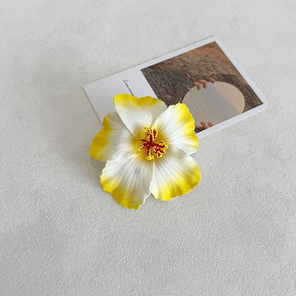 Simulation Hibiscus Hair Clip Women Atmosphere Seaside Photography Headwear Flower Side Clip