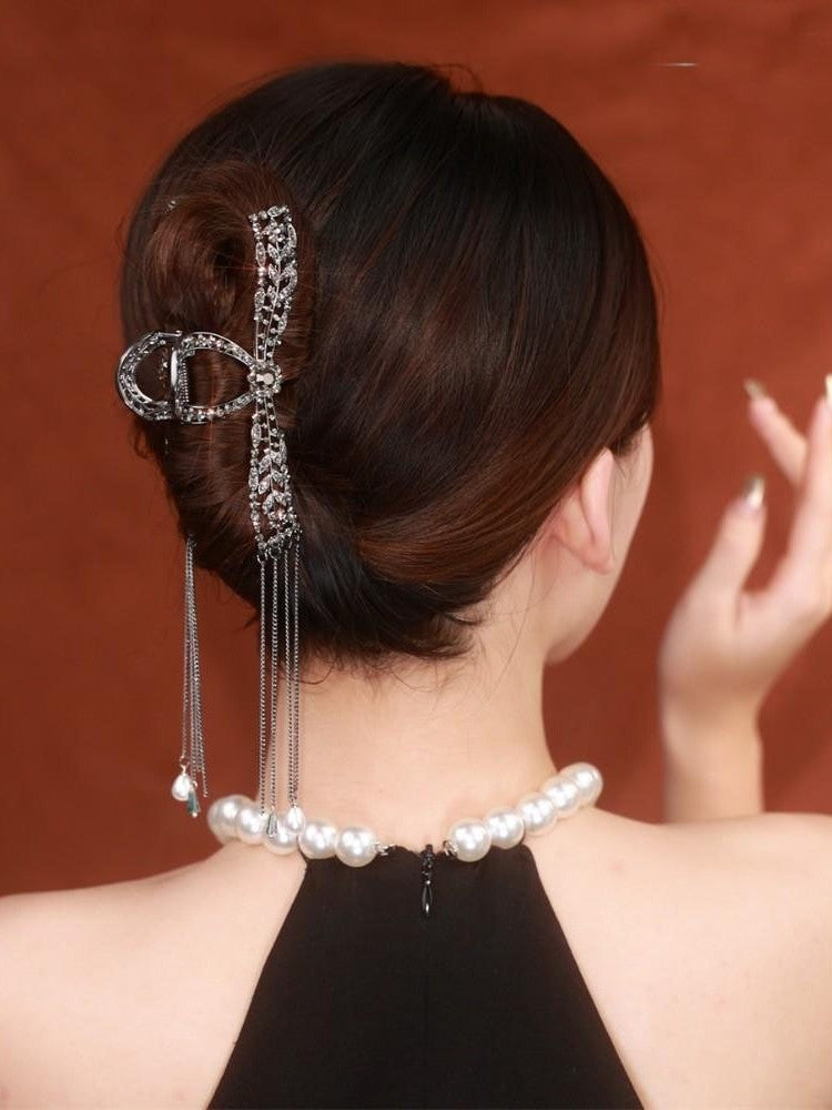 Alloy Hair Accessories Black Tassel Grip