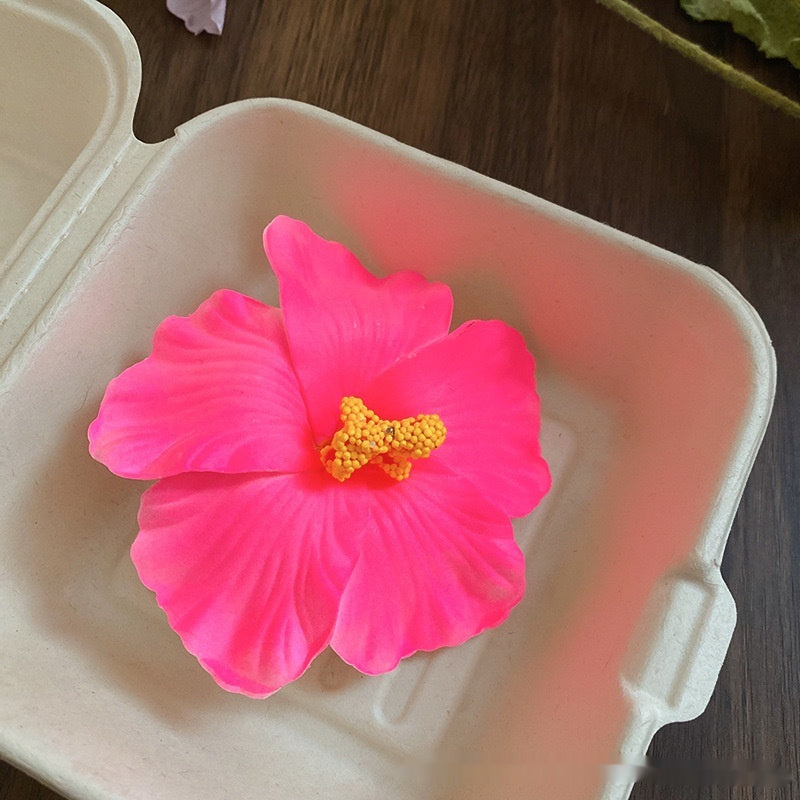 Simulation Hibiscus Hair Clip Women Atmosphere Seaside Photography Headwear Flower Side Clip