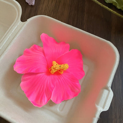 Simulation Hibiscus Hair Clip Women Atmosphere Seaside Photography Headwear Flower Side Clip