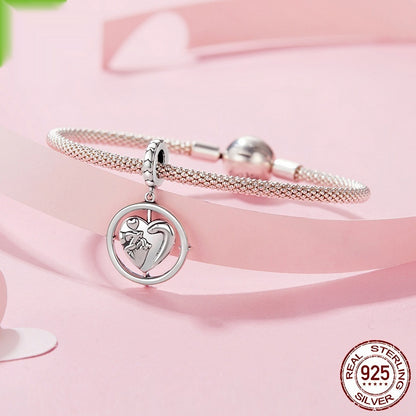 A Family Of Three Pendants 925 Silver Heart String Beads