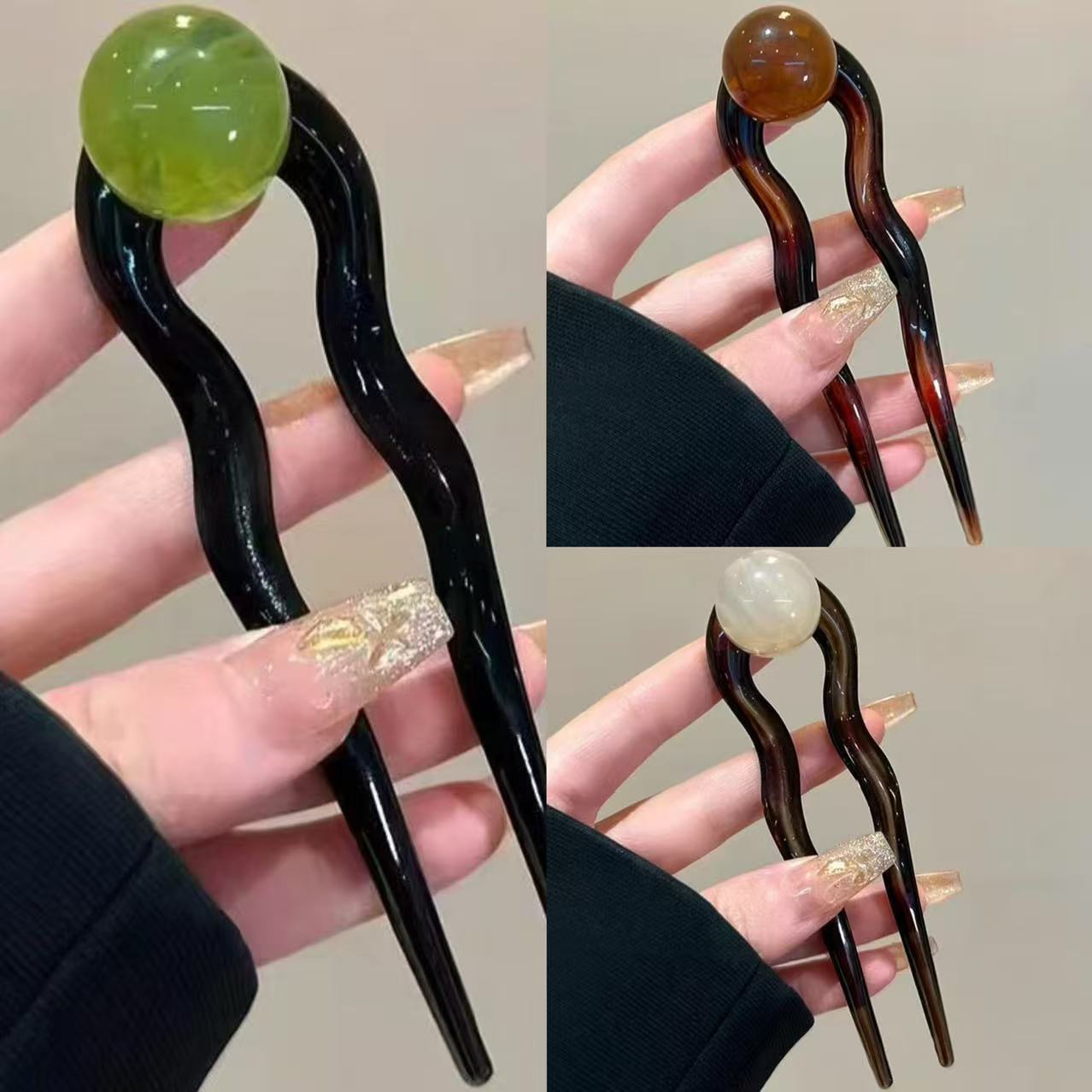 Ball Retro Simple U-shaped Hair Pin Headdress Barrettes