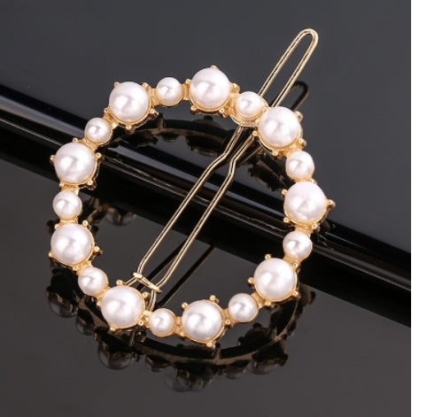 Women's Geometric Frog Buckle Clip Crown Bangs