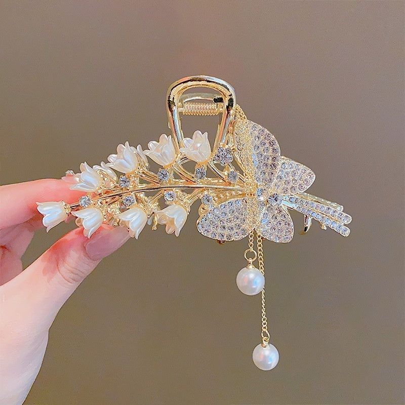 Women's Fashion Large Butterfly Tassel Barrettes