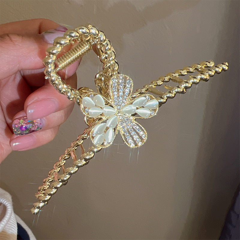 Retro Delicate Micro Inlaid Flower Clip