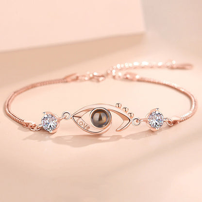 S925 Silver Devil's Eye Projection Bracelet for Women