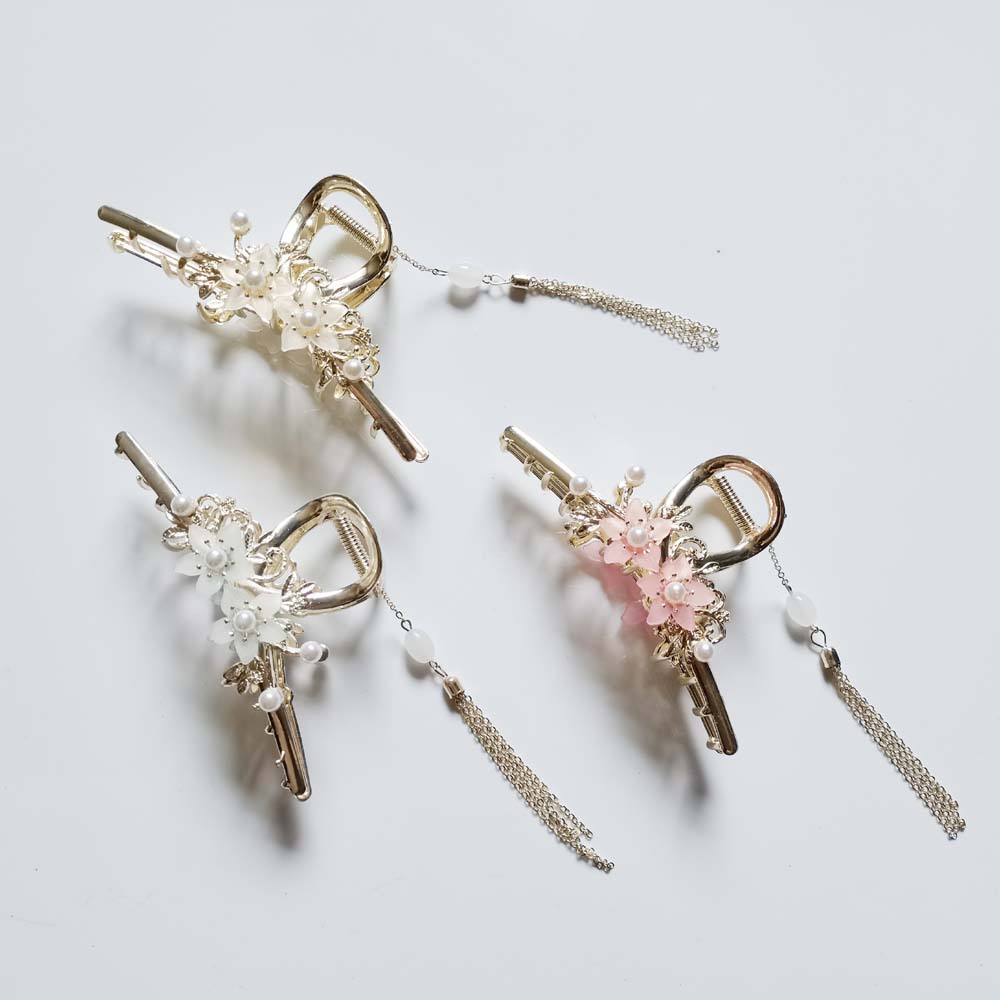 Women's Fashion Vintage Tassel Cherry Blossom Hair Clip