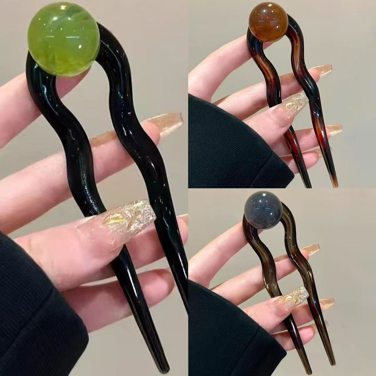 Ball Retro Simple U-shaped Hair Pin Headdress Barrettes