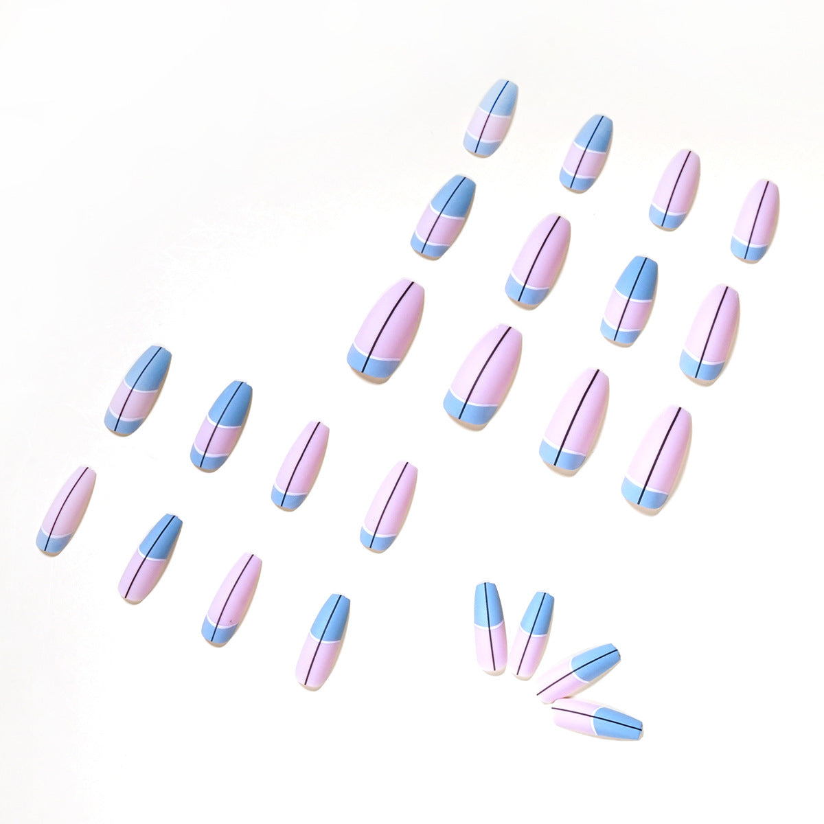 Nail Enhancement Blue French Patch