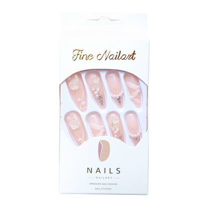 Rose Ribbon Fake Nail Tip